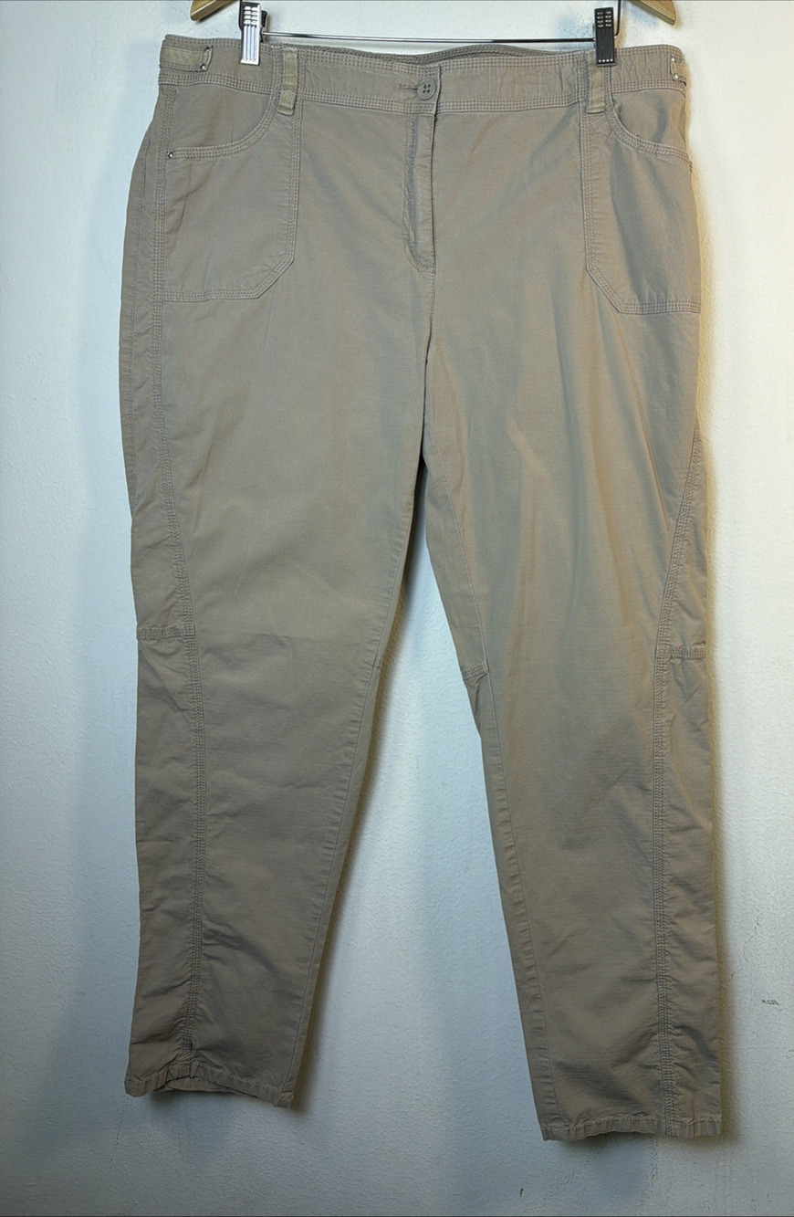 Chico’s 3 Pants tan Outdoor Lightweight cargo utility athletic casual street XL